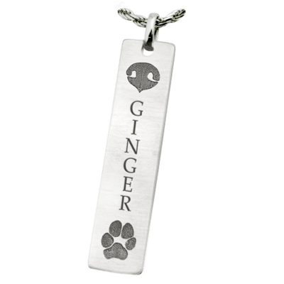 Classic Vertical Paw & Nose 14K White Gold Keepsake